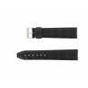 Bracelet Montre Extra Long Noir de 12-18 et 22mm en Cuir de Veau Gaufré Alligator Ecocuir® Artisanal