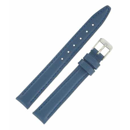 Bracelet montre Long 18mm Bleu Europe Cuir de veau Valencia EcoCuir® Artisanal