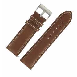 Bracelet montre Marron doré de 18-22-24mm Cuir de Buffle Polo EcoCuir® Artisanal