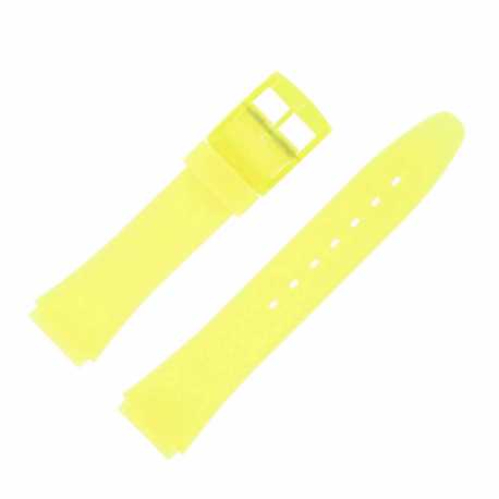 Bracelet de montre PVC Jaune Translucide Tailles 18 mm