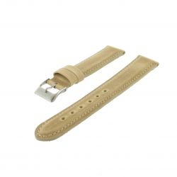 Bracelet montre Beige de 14-18 et 20mm Cuir de veau Aniline Golf EcoCuir® Artisanal