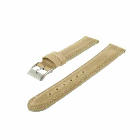Bracelet montre Beige Largeurs de 14-18 et 20mm Cuir de veau Golf EcoCuir® Artisanal
