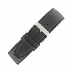 Bracelet montre Noir Largeurs de 24 à 36mm en cuir de veau Valencia EcoCuir®