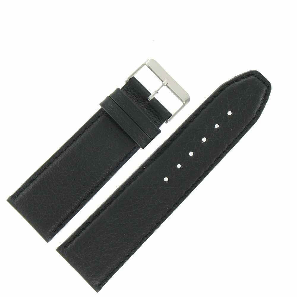 Bracelet montre Noir Largeurs de 24 36mm en cuir de veau