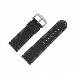 Bracelet montre Noir de 22 à 30mm en Cuir Vintage Arizona EcoCuir® Artisanal