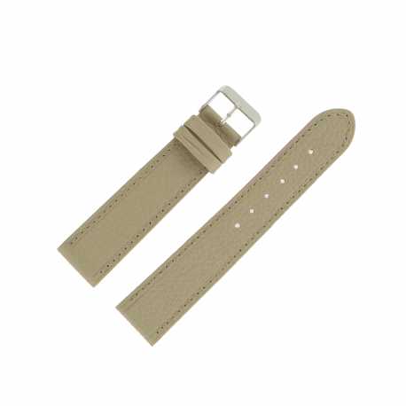 Bracelet montre Beige de 18 et 20mm en Cuir gaufré Buffalo Ecocuir® Artisanal
