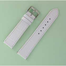 Bracelet de montre Blanc de 12-14-16-18-20mm en Cuir Gaufré Alligator Ecocuir® Artisanal 