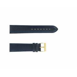 Bracelet montre Bleu de 14 et 20mm en Cuir de vachette gaufré Lézard 