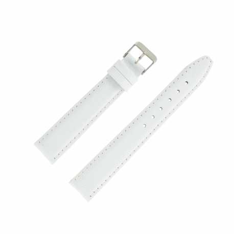 Bracelet montre Long Blanc de 12-14 et 18mm en Cuir de veau Valencia EcoCuir® Artisanal