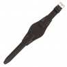 Bracelet montre Américain de 14-16 et 18mm Noir en Cuir véritable Ecocuir® Artisanal