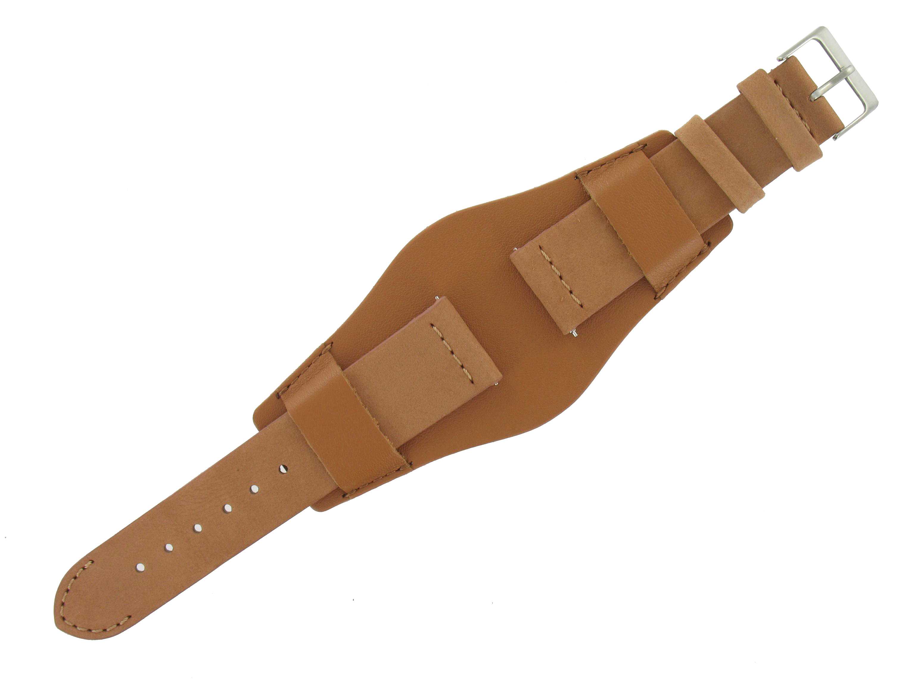 Bracelet montre Am ricain de 20 22 et 24mm Marron dor en Cuir