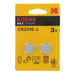 Blister de 2 Piles bouton CR2016 Lithium Max 3 Volts Kodak®