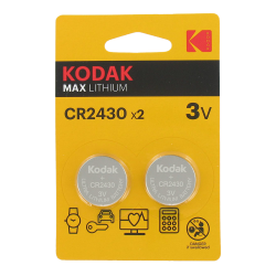 Blister de 2 Piles bouton CR2430 Lithium Max 3 Volts Kodak®