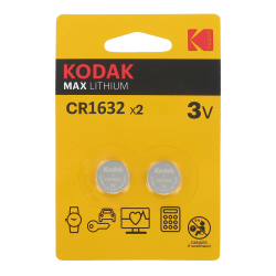 Blister de 2 Piles bouton CR1632 Lithium Max 3 Volts Kodak®