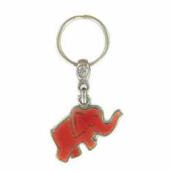 Porte clés Elephant Rouge. Fabrication Artisanale Française.