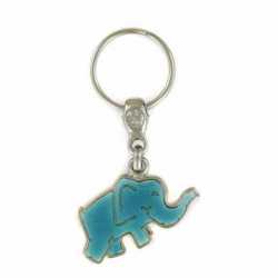 Porte clés Elephant Bleu. Fabrication Artisanale Française.