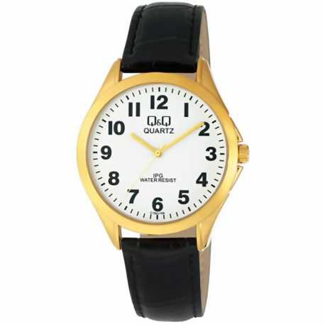 Montre Homme Analogique Quartz Dorée Dateur 3 ATM Q&Q By Citizen A456J104