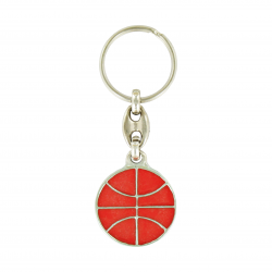 Porte-clé Ballon Basket en métal émaillé. Made In France Artisanal