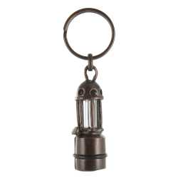 Porte-clé Lampe de Mineur en métal cuivré. Made in France