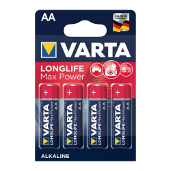 4 Piles LR6 AA Alcaline Lonflife Max Power 1.5 Volts Varta®