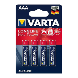 4 Piles LR03 AAA Alcaline Lonflife Max Power 1.5 Volts Varta®