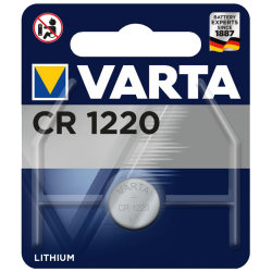 Blister de 1 Pile bouton CR1220 lithium 3 Volts Varta®