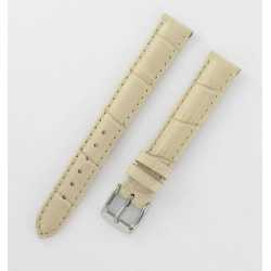 Bracelet de montre Beige de 12 et 14mm en Cuir de veau Gaufré Alligator