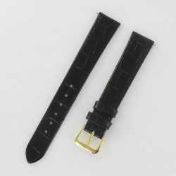 Bracelet de montre Façon Croco Grain GOBI Noir de 10 - 14 - 16 mm H190-01