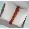 Bracelet Femme en Ambre monté sur 3 fils fermoir Argent Coloris cognac