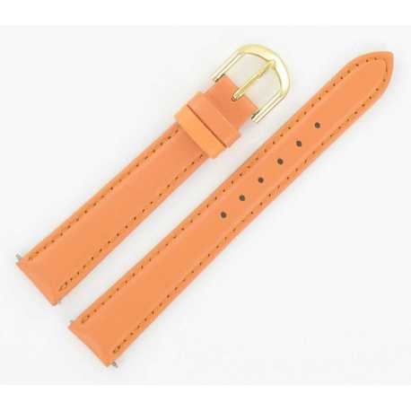 Bracelet de montre 12 à 18mm Orange en cuir de vachette lisse