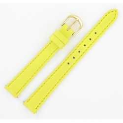 Bracelet de montre 12-14-16mm jaune en Cuir de vachette lisse