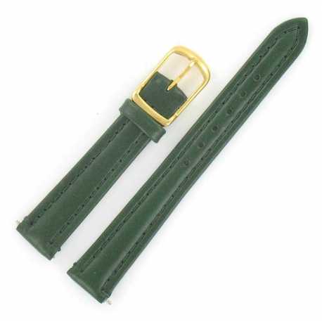 Bracelet montre 12-14-16-20mm Vert en Cuir de vachette lisse